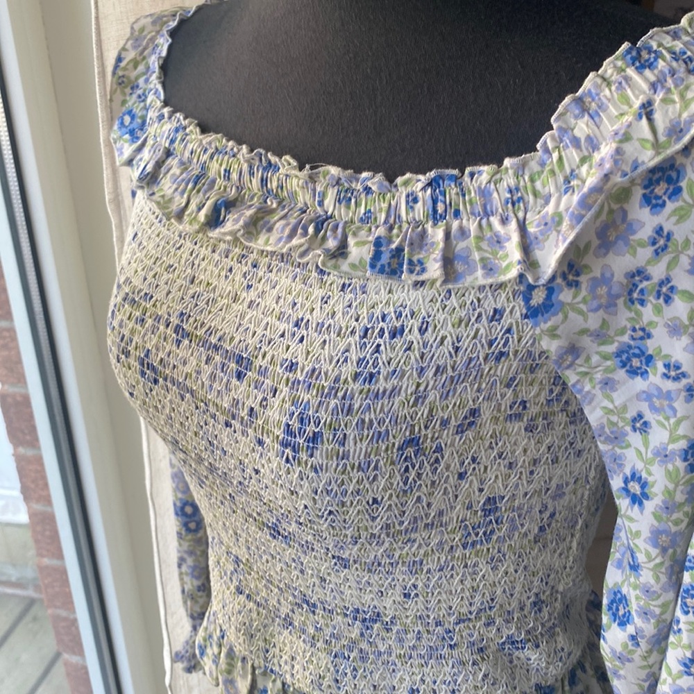 INTERMIX FLORAL BLOUSE SMOCK DETAIL - Picture 5 of 12